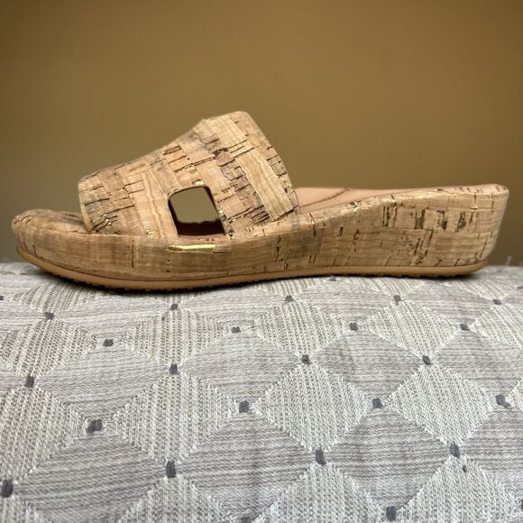 L'Amour Des Pieds Catiana Natural Open Toe Slip On Slide Cork Sandals US 7 M - Picture 1 of 16